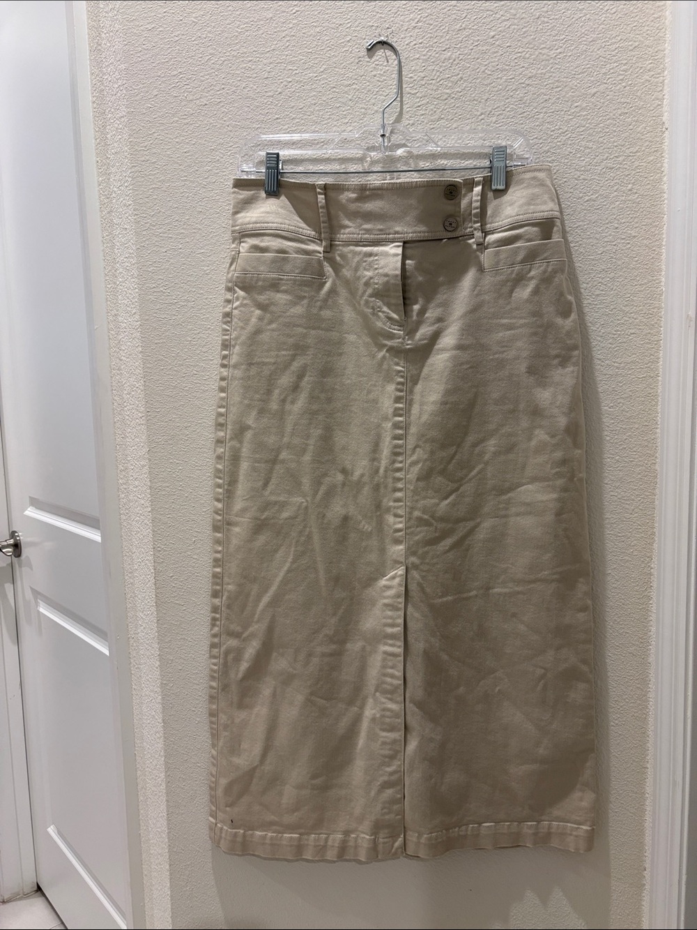 Tommy Hilfiger Cream Maxi Skirt with Front Slit